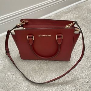 Michael Kors medium leather satchel. NEVER used.